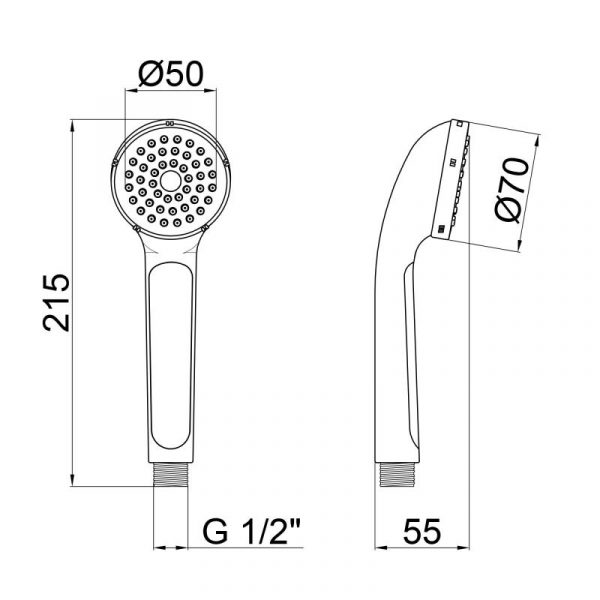 Лійка 04 для ручного душа 1/2" Qtap - Зображення 2