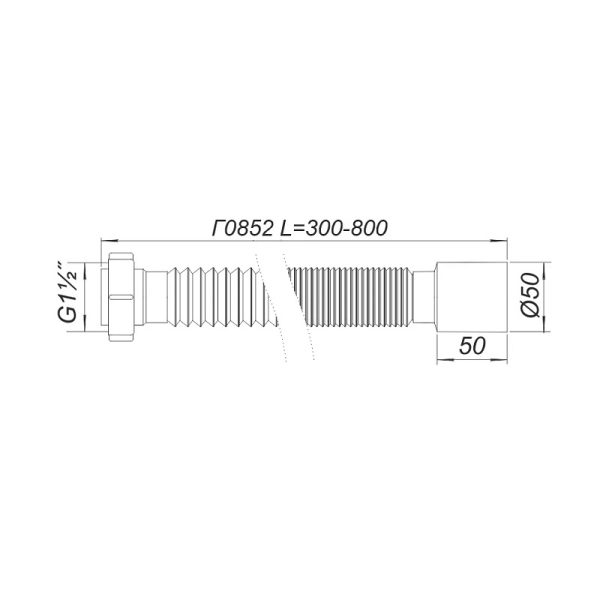Відвід гнучкий Г0852 40*50 800мм SoloPlast - Зображення 2